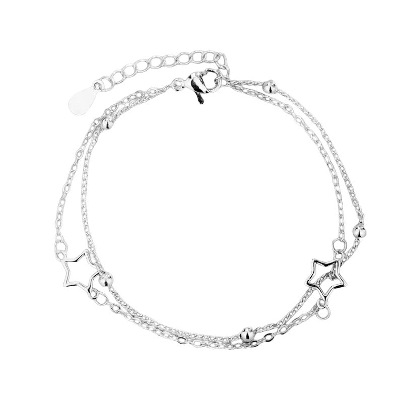 Double-layer Hollow-out Heart Bracelet Women's Fashion Temperament