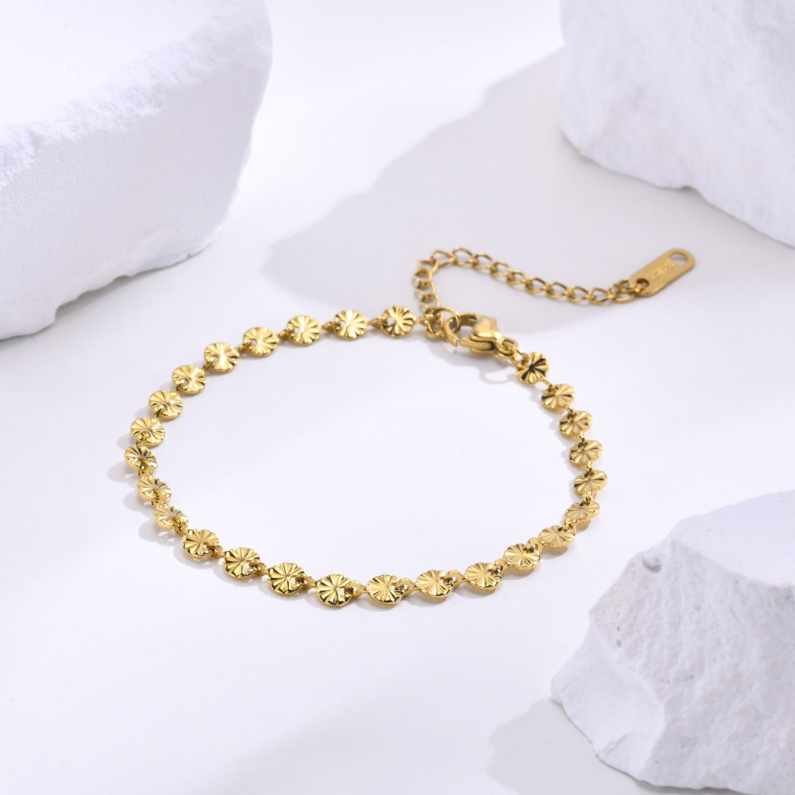Steel Wafer Bracelet Golden Versatile