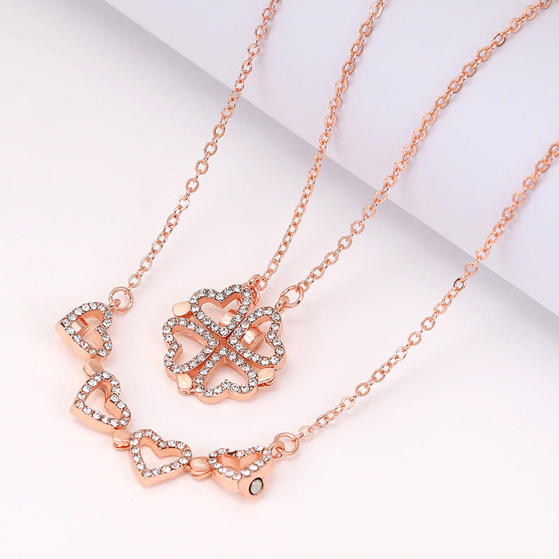 Clover necklace clavicle chain
