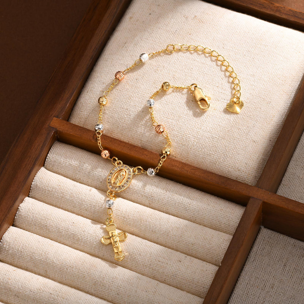 Pearl Oval Lady Cross Bracelet