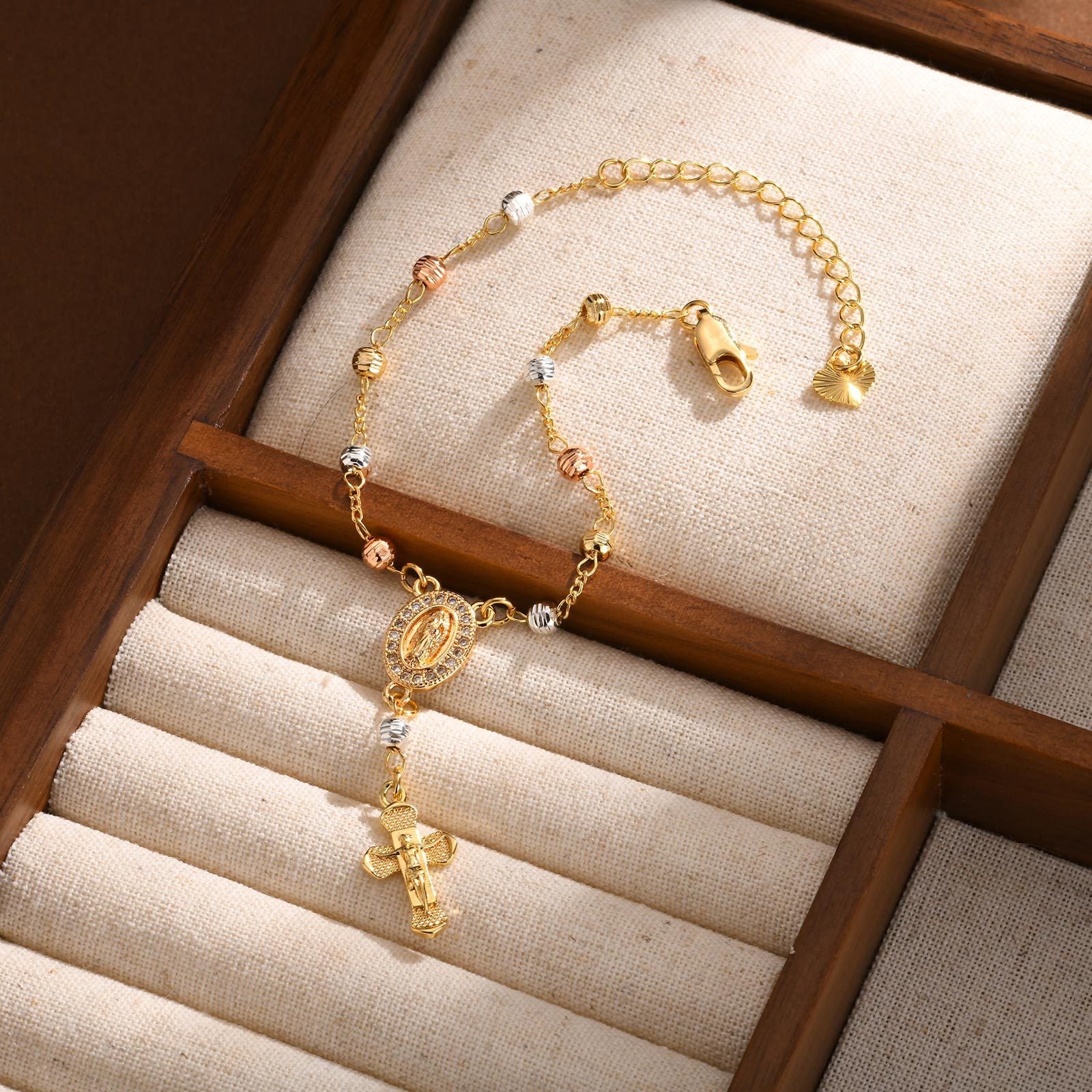 Pearl Oval Lady Cross Bracelet