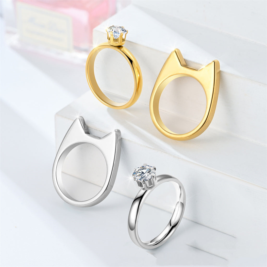 Modeschmuck Katzenohr Antikörper-Ring Praktisch für draußen