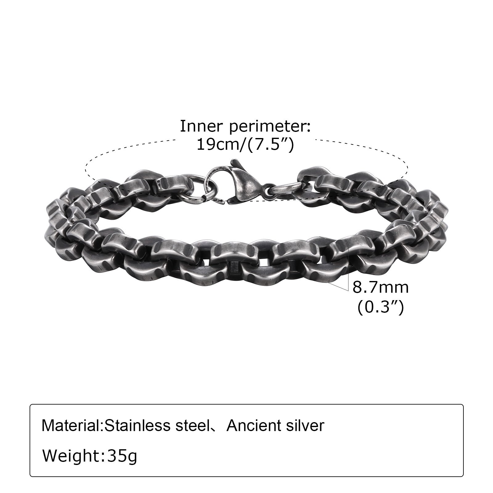 Pulsera Sencilla Casual de Acero para Hombre