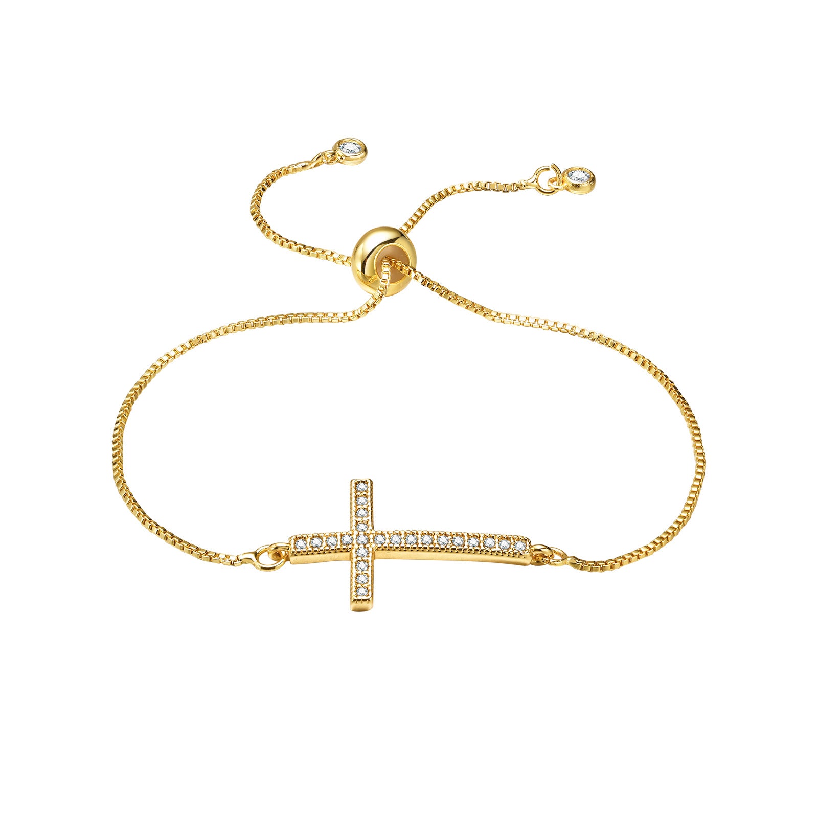 Women's Fashion Zircon Cross Adjustable Bracelet