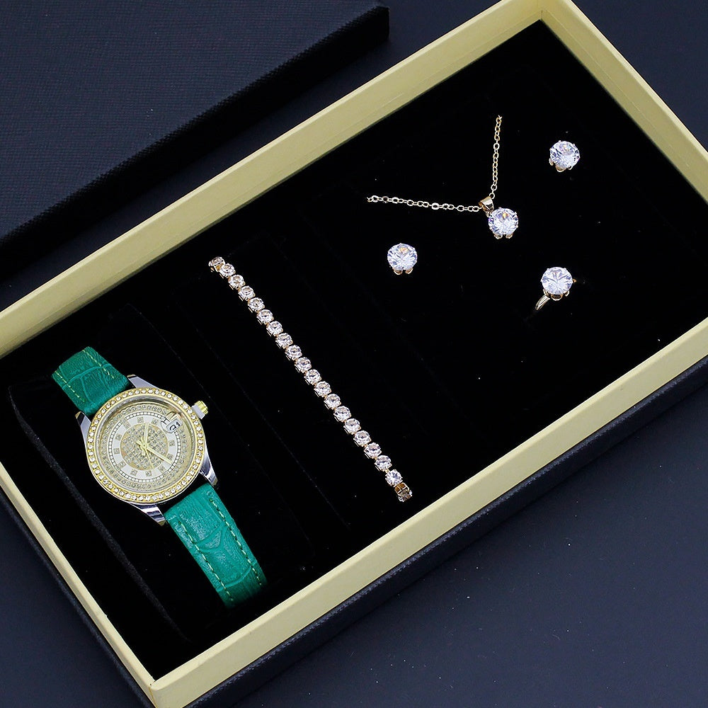 Neue Damenuhr Gut aussehendes grenzüberschreitendes Valentinstags-Uhrenschmuck-Set mit Dekoration