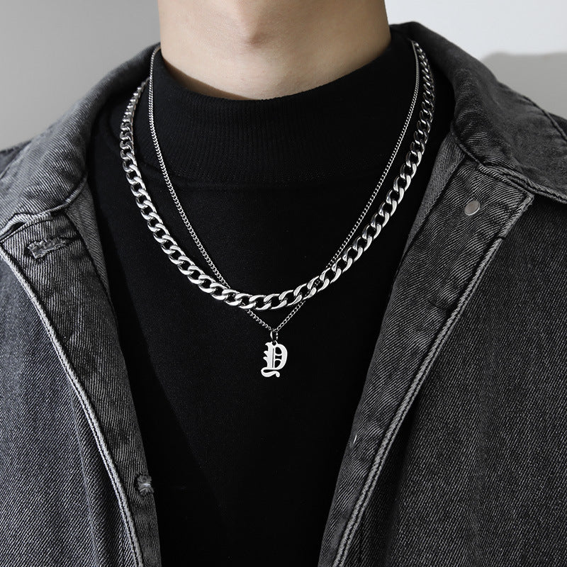 Ins Style Letter Necklace Titanium Steel
