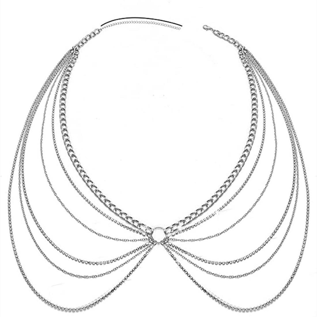 Metal geométrico de moda para mujer con cadena para la cintura