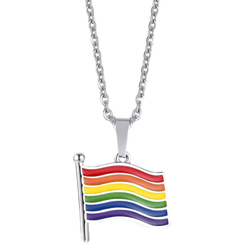 Regenbogenflagge LGBTQ Paar Halskette Unisex Accessoires