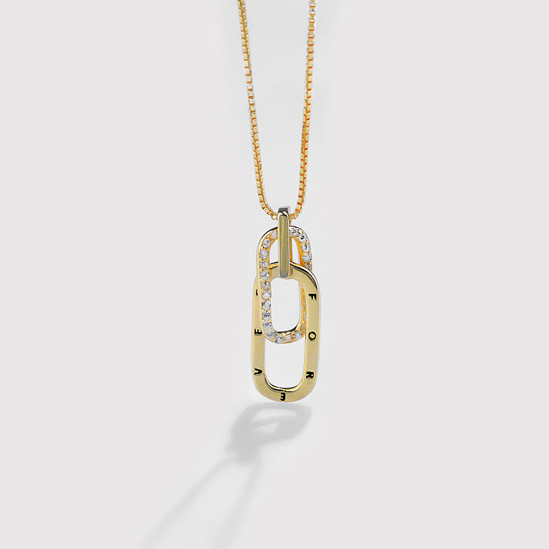 Collar entrelazado de plata de ley 925 con diseño femenino para clavícula