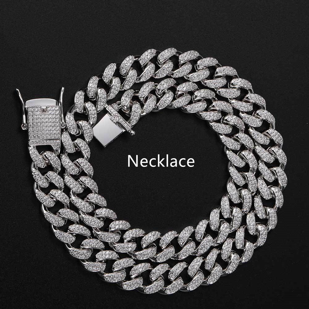 Hip-Hop-Schmuck 12mm Vollstrass Cuban Kette Echt Vergoldet