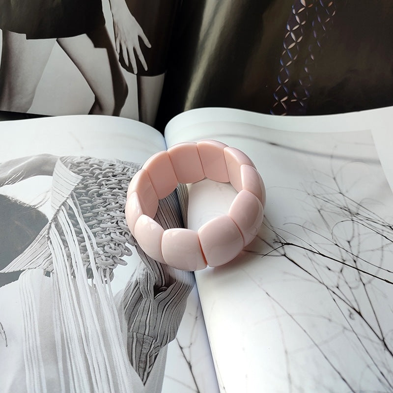 Pulsera Acrílica con Patrón de Cristal de Mármol para Hombres y Mujeres