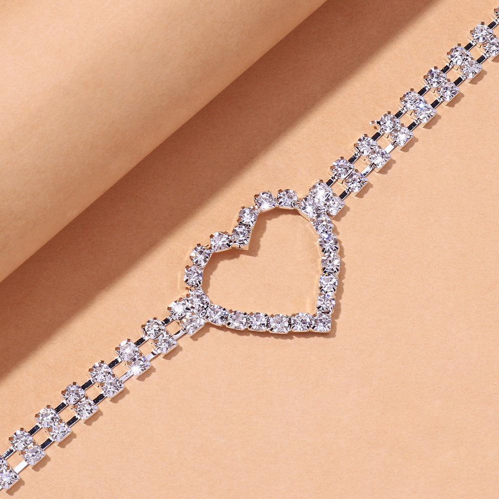 Cadena de Pierna de Amor con Diamantes, Cadena Corporal de Moda Europea y Americana
