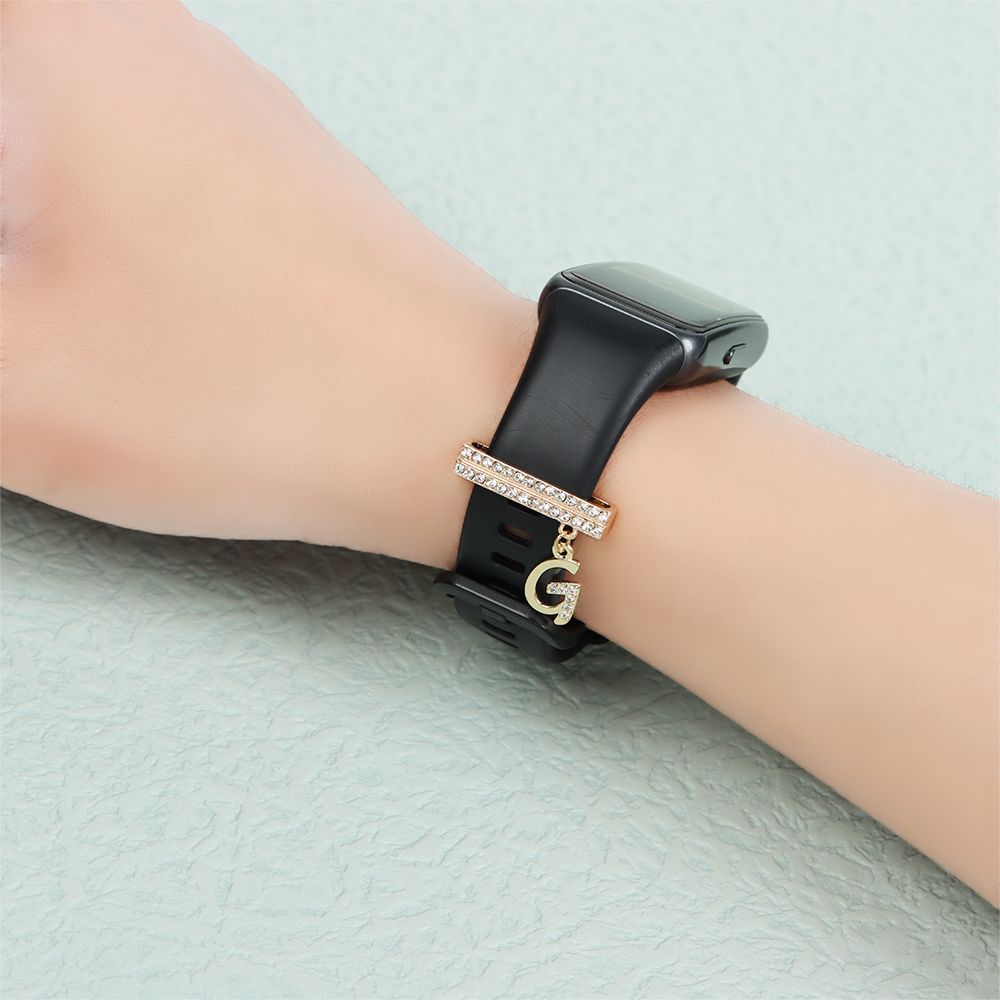 Suitable For Smart Watch Silicone Strap 38mm42mm Letter Decoration Ring