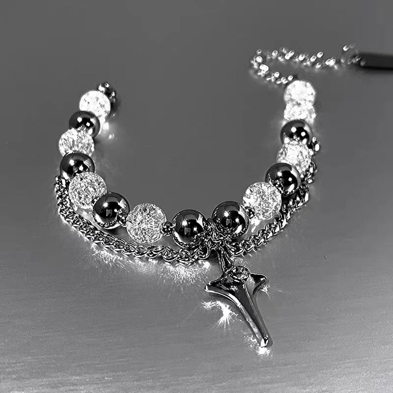 Cold Wind Ice Crack Beads Stitching Bracelet