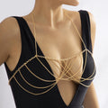 Damen Schmuck Metallkette Bikini Brustkette