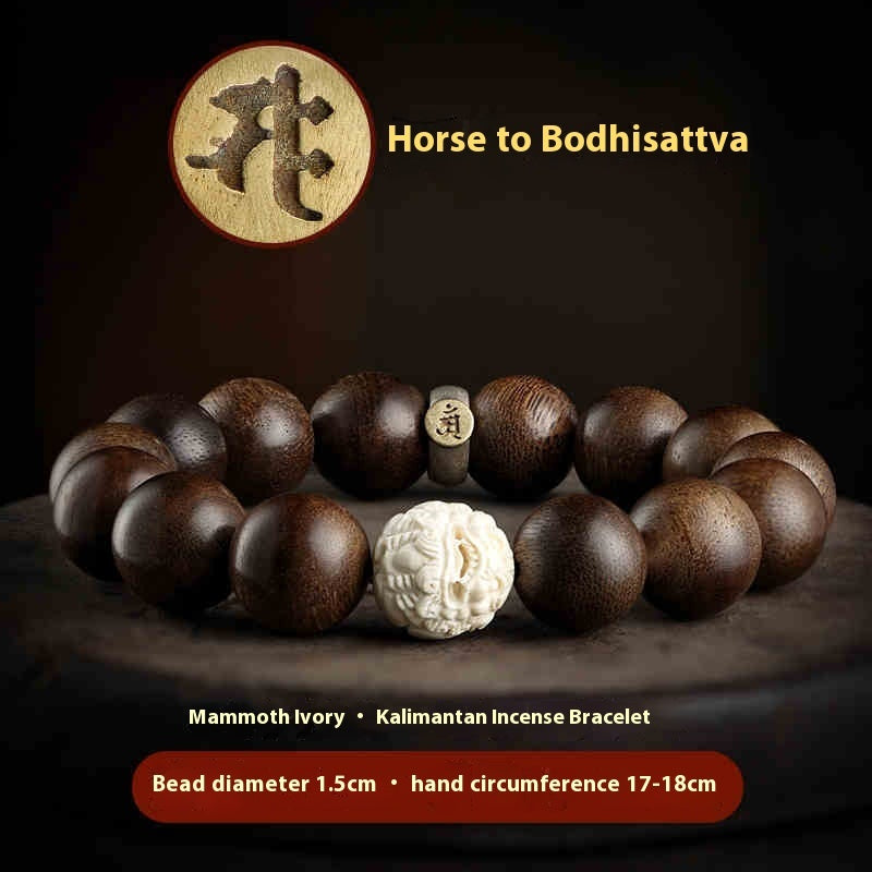 Pulsera de Agarwood Pulsera de Marfil de Mamut Buda para Mujer