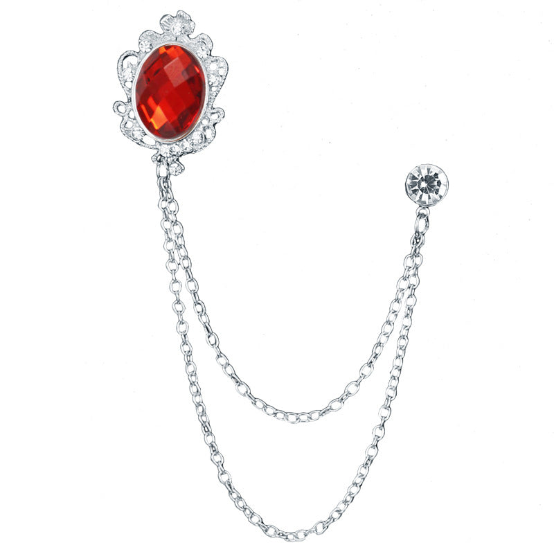 Juwelenbesetzte Quastenkette Brosche Herren Accessoires Abzeichen