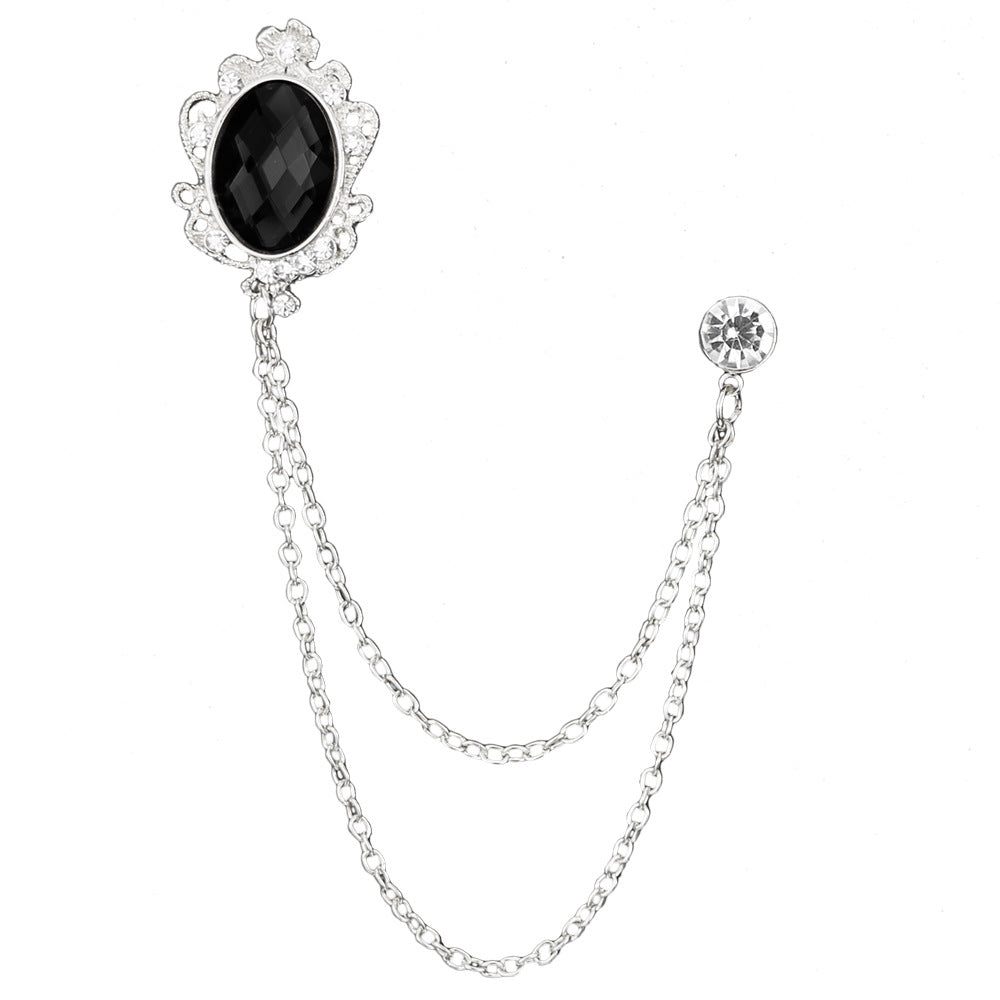Juwelenbesetzte Quastenkette Brosche Herren Accessoires Abzeichen