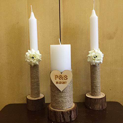 Hölzerne Hochzeitskerzenständer