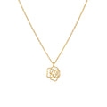 French Retro Hollow Rose Sterling Silver Necklace Women's Accessories