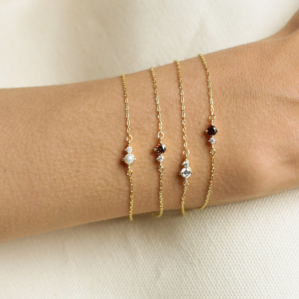 Europäisches und amerikanisches Retro-Armband mit 12 Monatsblumen, Zirkon-Geburtsstein-Anhänger
