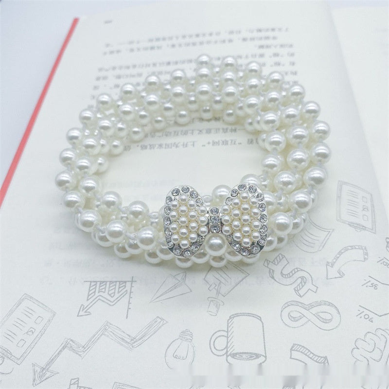 Joyería de moda para mujer, cadena de cintura con perlas blancas