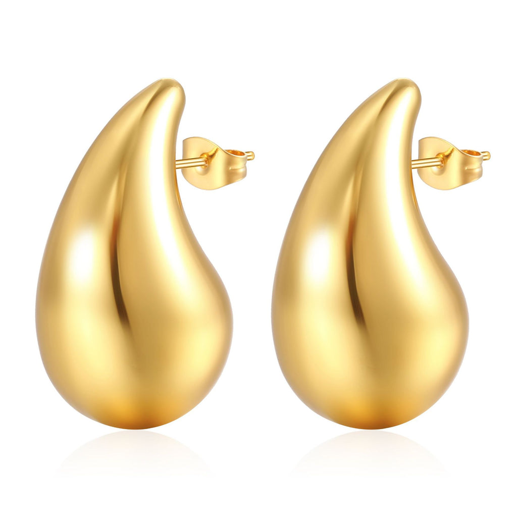 Pendientes de gota de acero inoxidable de moda para mujer