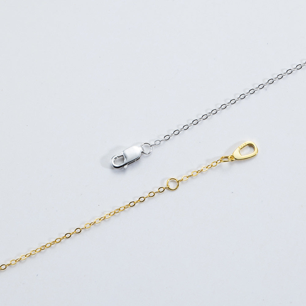 S925 Sterling Silver Simple Handmade Beaded Chain