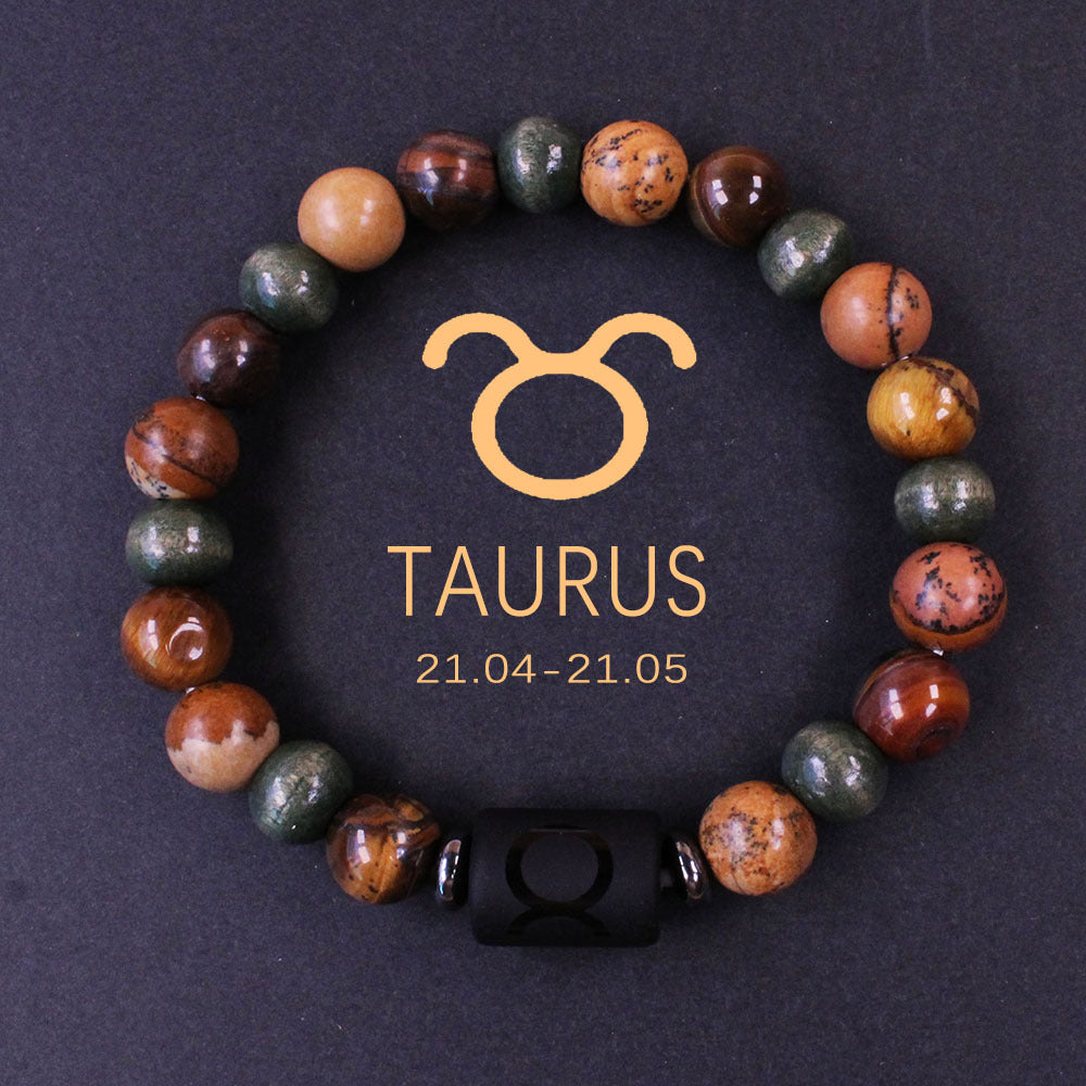 Twelve Constellation Couple Bracelet Tigereye Handmade Bracelet Shooter