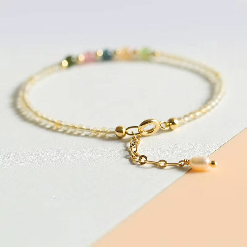 Pulsera de citrino de personalidad de moda para mujer
