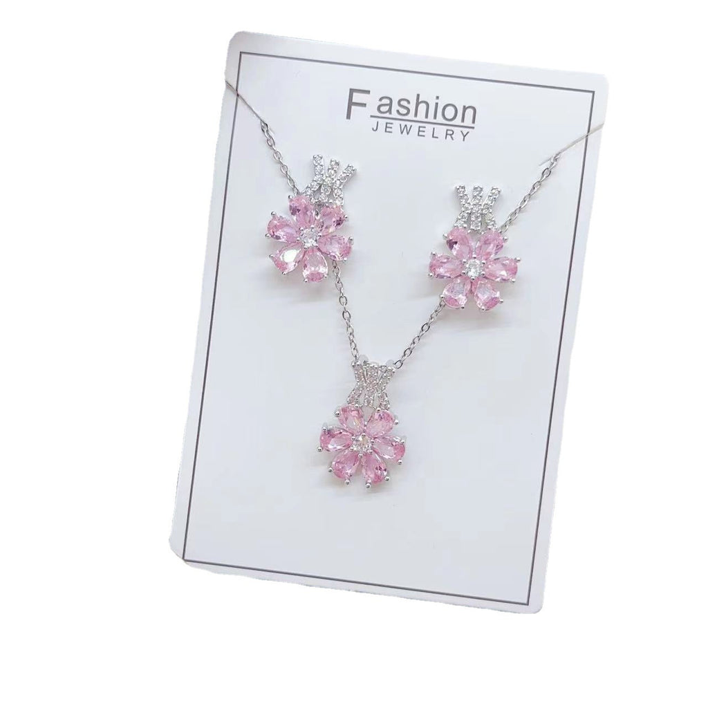 Kupfer plattiertes Gold, handintarsiert, rosa Wassertropfen Blume, Mode