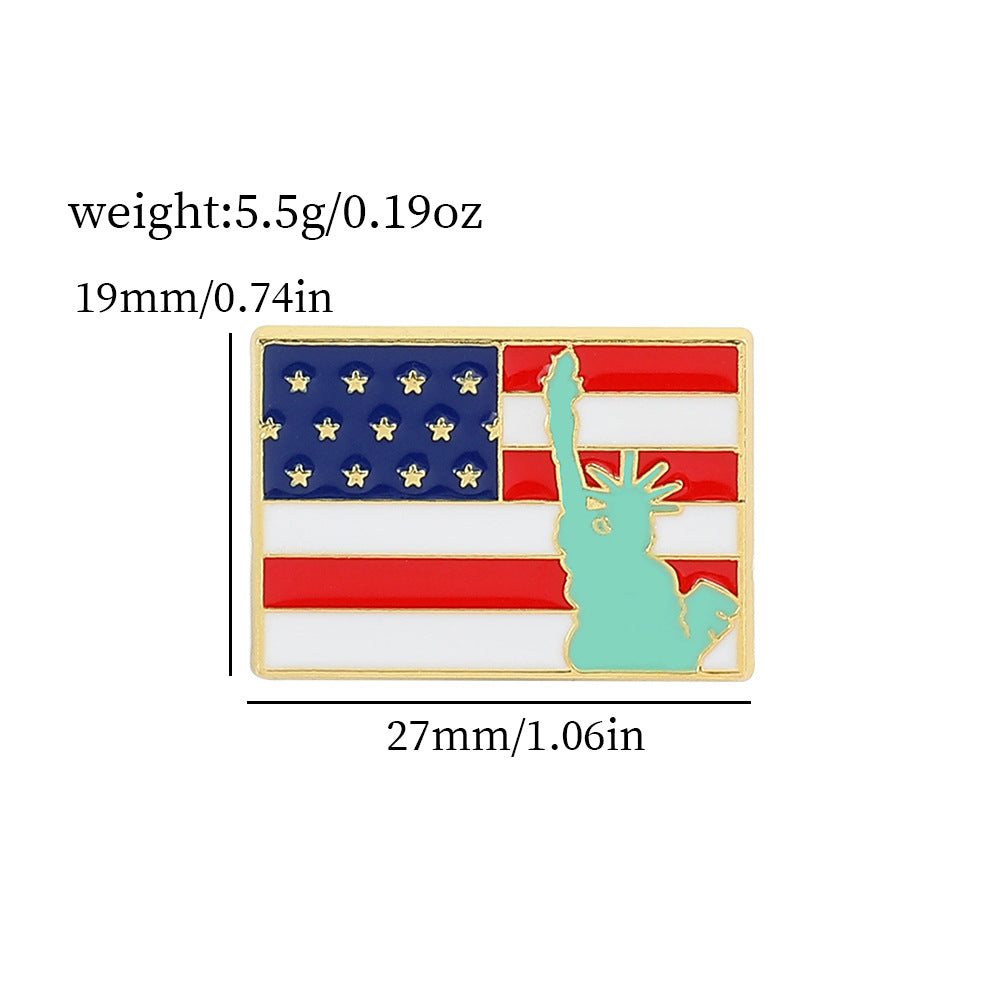 Serie Bandera Estadounidense, Insignia de Oro con la Letra M, Broche de Aleación para el Día de la Independencia