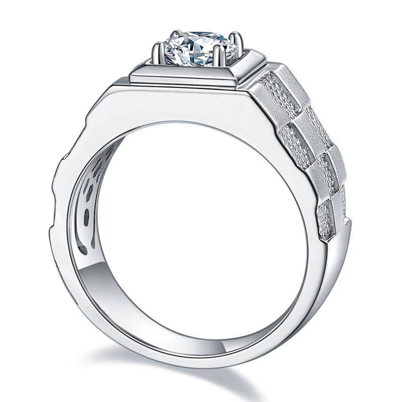 Modeschmuck Moissanit Diamantring Einfach Herren
