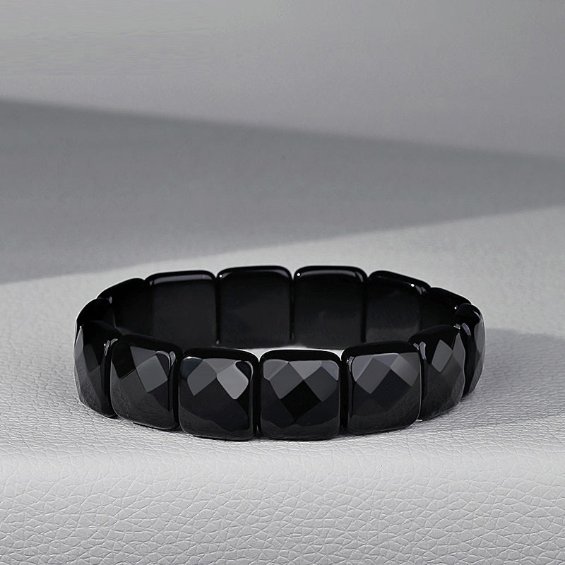 Men And Women Couple Natural Obsidian Bracelet