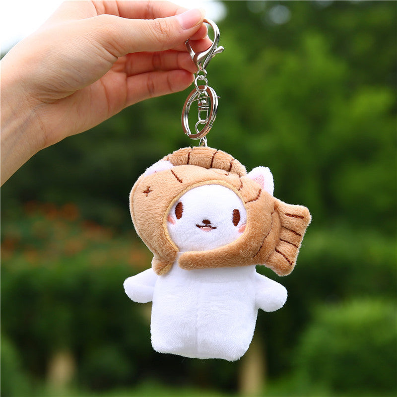 Llavero - Muñeco de peluche de mosquetón, aspecto lindo y encantador, pollito, gato, perro, oso, nube, gamberro