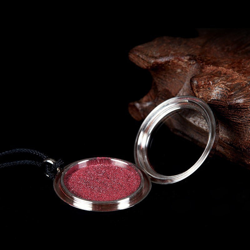 Zinnober Rohstein Purpur Gold Sand Pulver Glückstasche Halskette Anhänger