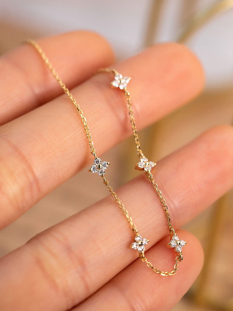Damen Armband S925 Sterlingsilber, 18 Karat vergoldet, Zirkonia