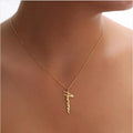 Handmade Vertical Name Signature Letter Necklace