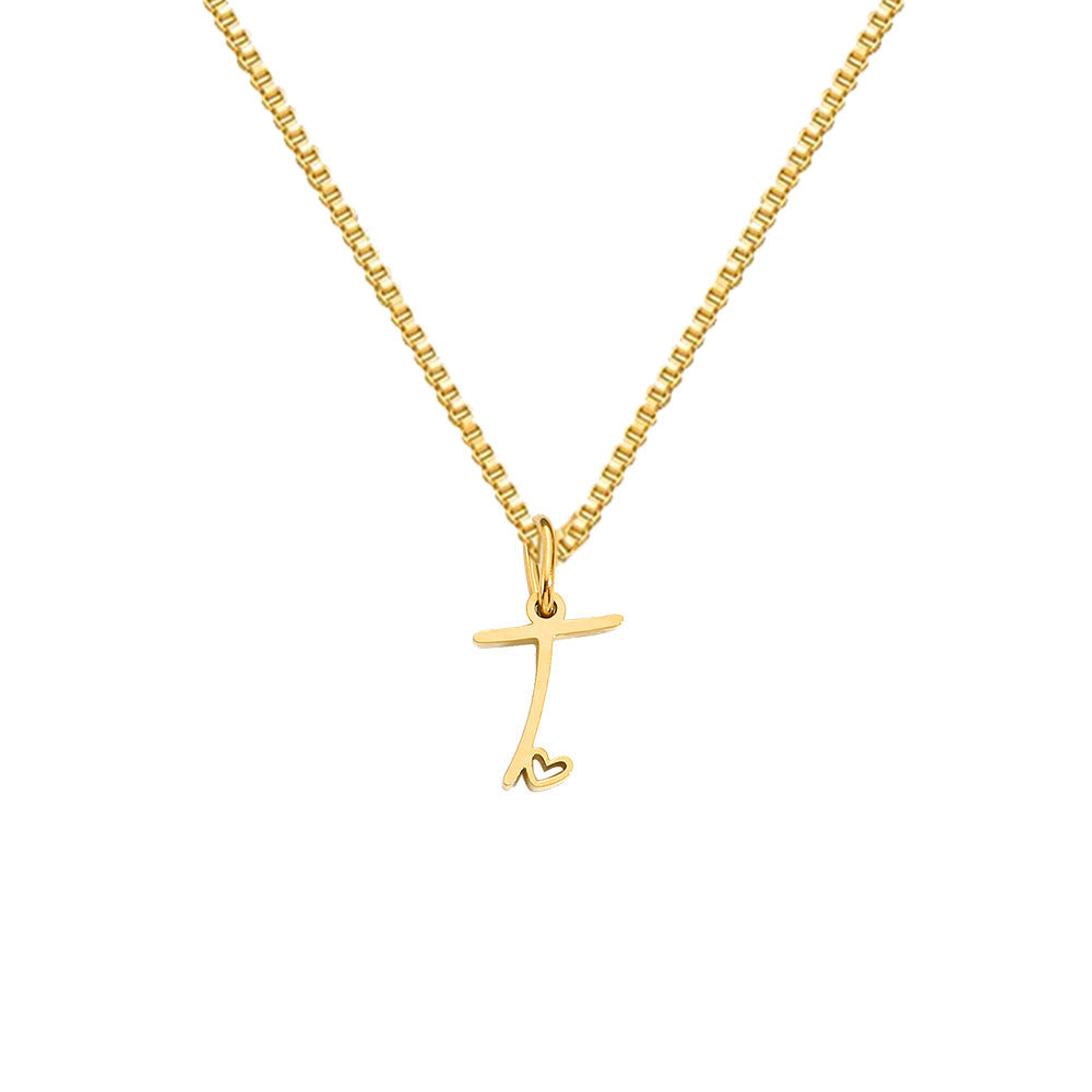26 Love Letters Titanium Steel Pendants Necklace