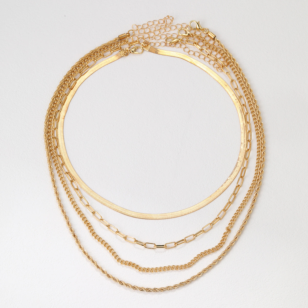 New Multi-layer Stacking Necklace Personality Chain Necklace Hip-hop Europe And The United States Cross-border Twist Chain Necklace Necklace