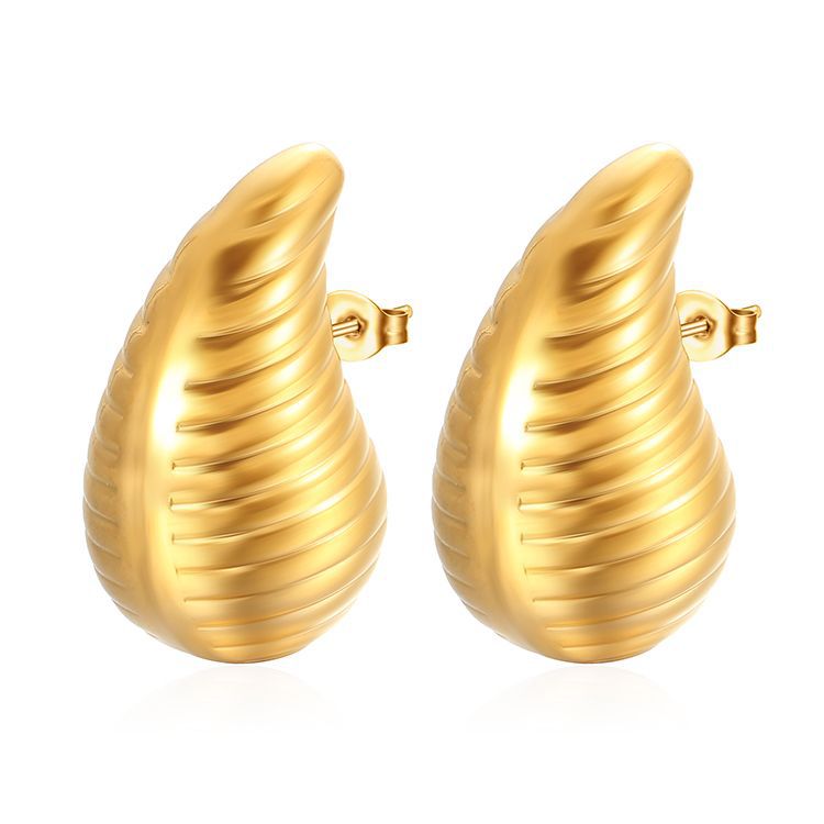 Pendientes de gota de acero inoxidable de moda para mujer