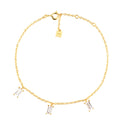 Pulsera de plata esterlina arcoíris con 3 piedras y colores simples