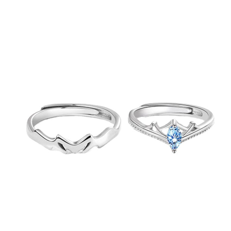 Valentinstagsgeschenk Mode Blauer Diamant Krone Ring