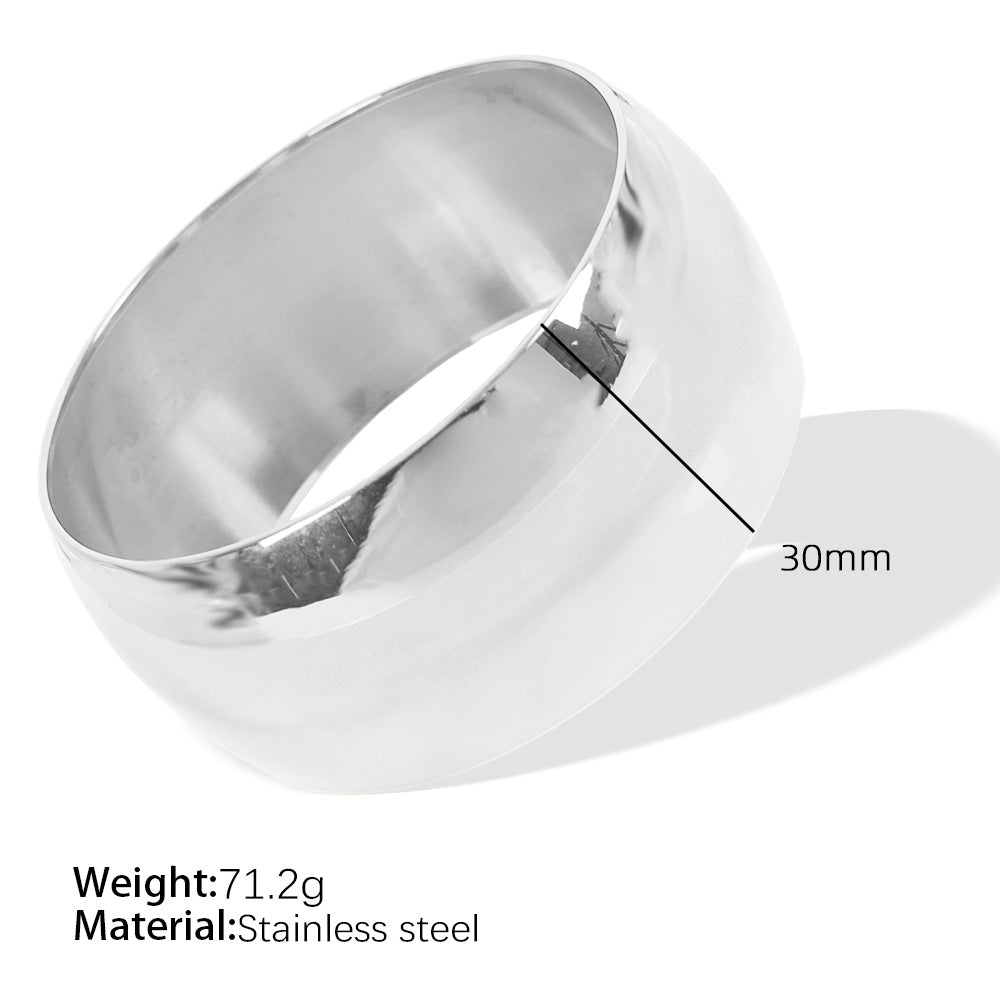 Metal Glossy Surface Simple Bracelet Wide Face