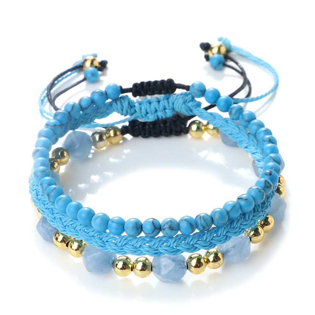Kreatives dreiteiliges gewebtes Armband, verstellbar