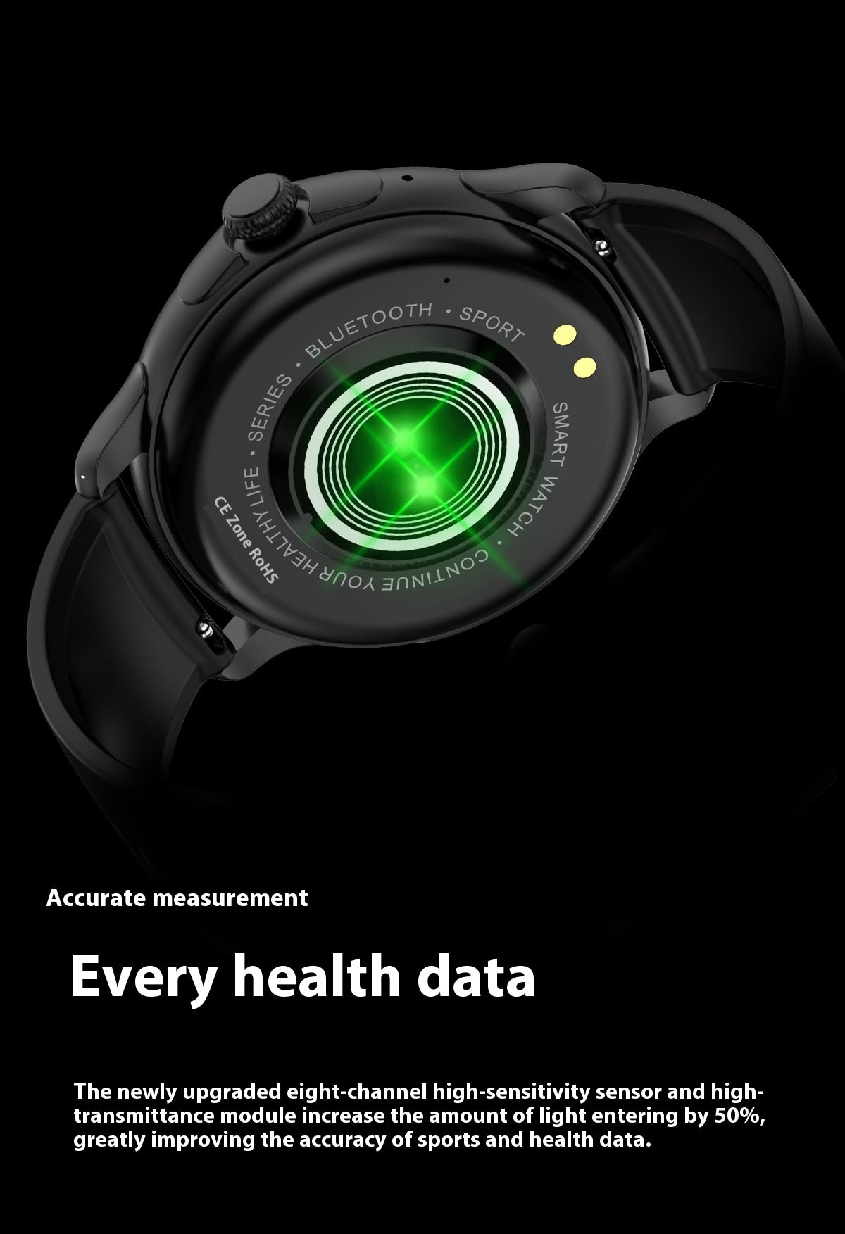 Smart Call Bluetooth HK49 Schlaf-Herzfrequenz-Blutzuckerüberwachung Wasserdichte Sportuhr