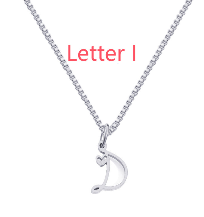 26 Love Letters Titanium Steel Pendants Necklace