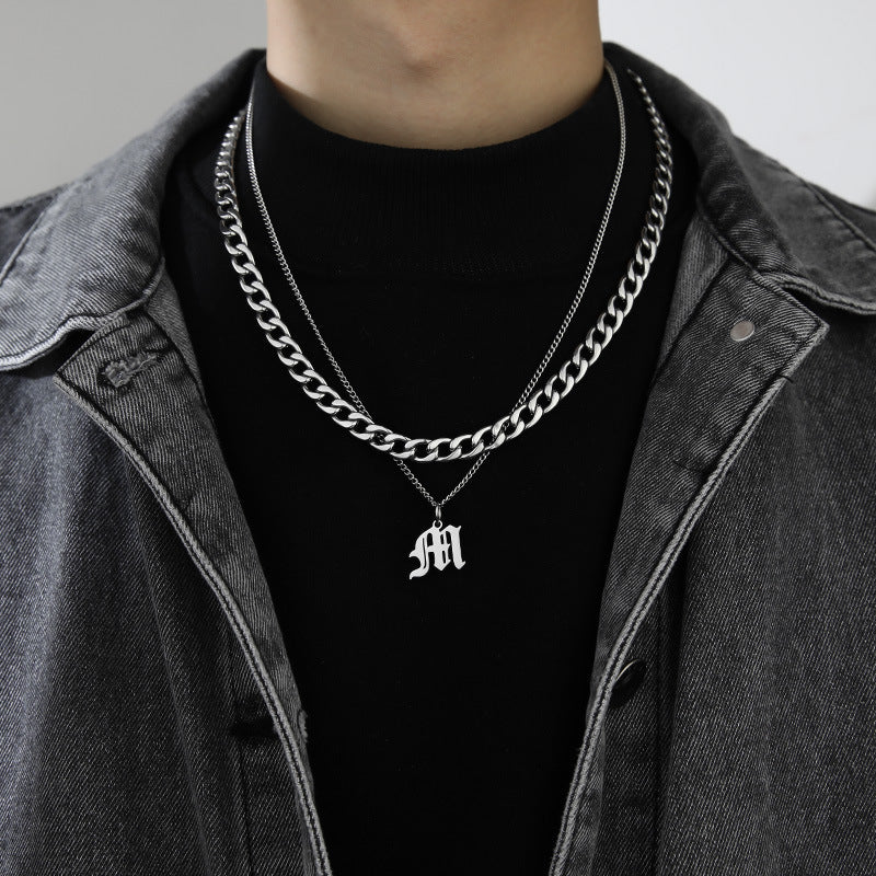 Ins Style Letter Necklace Titanium Steel