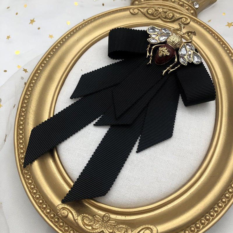 European And American Clothing Accessories Bee Bow Solid Color Bow Tie