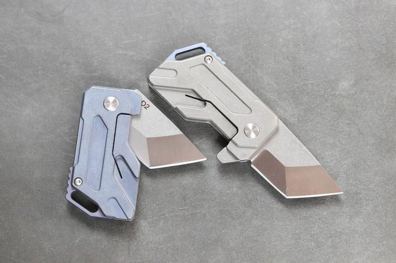 Mini cuchillo de bolsillo de titanio Tank Cuchillo de camping EDC Llavero